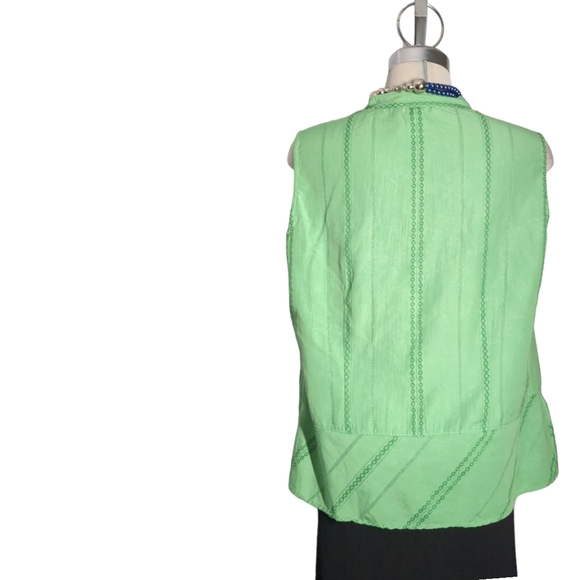 ENCORE Green Sleeveless Blouse Size 14 - Picture 6 of 11